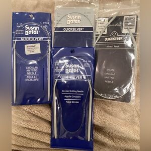 Vintage Susan Bates Quicksilver Circular Knitting Needles set of 4